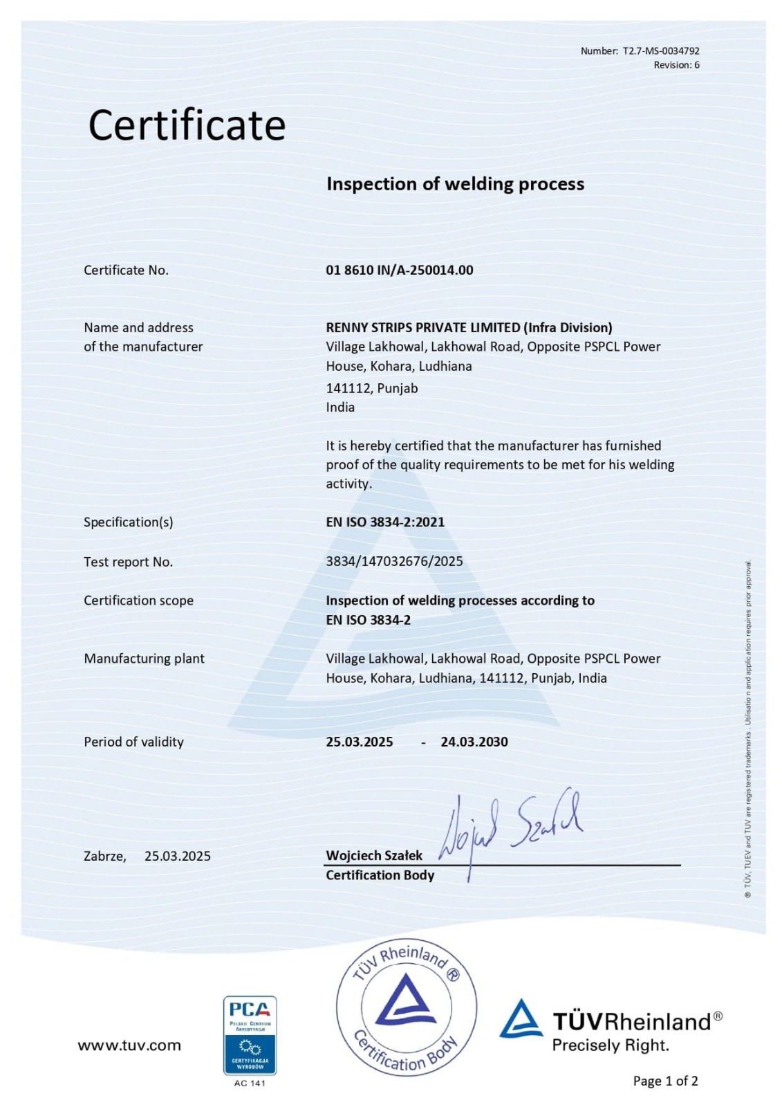 certificate