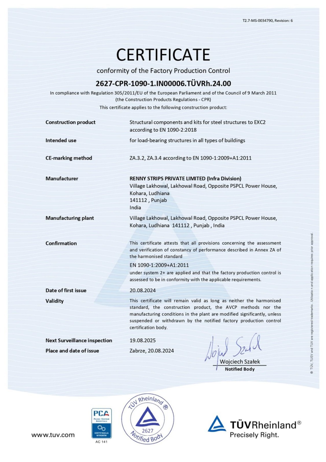 certificate