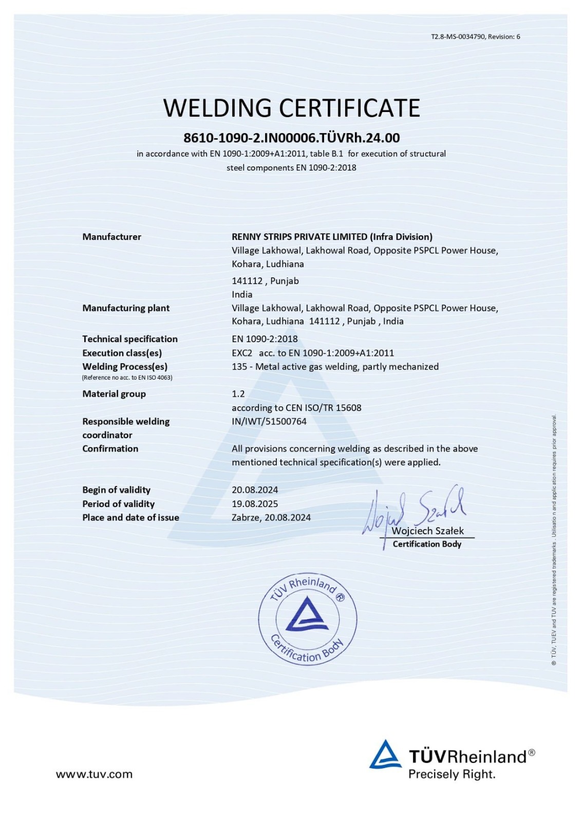 certificate