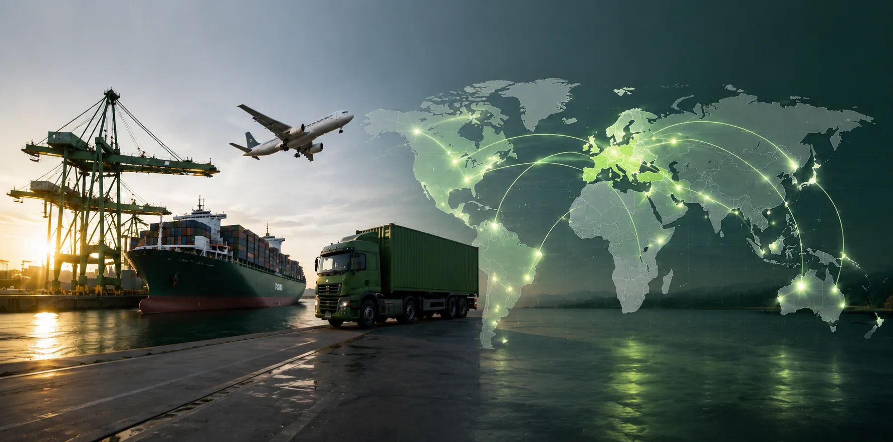 Renny Global Transport Logistics Map Overlay Network