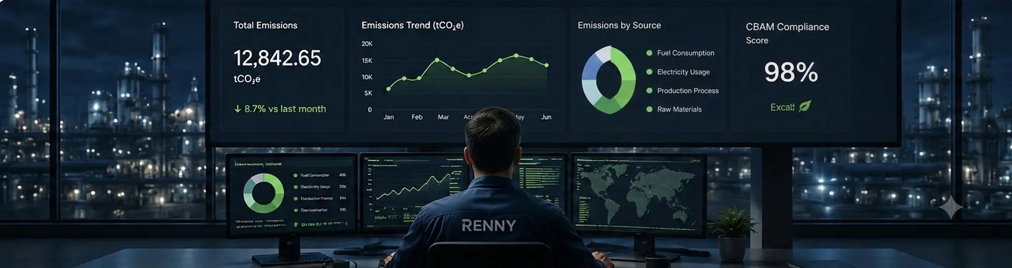 Renny CBAM Compliance Dashboard Interface View